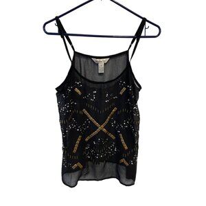 Vintage Studio W Camisole Size Medium Embellished Sleeveless Sheer Sequin Beaded